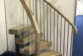 FBO14 : Curved Sample Staircase: Grey Stained Oak